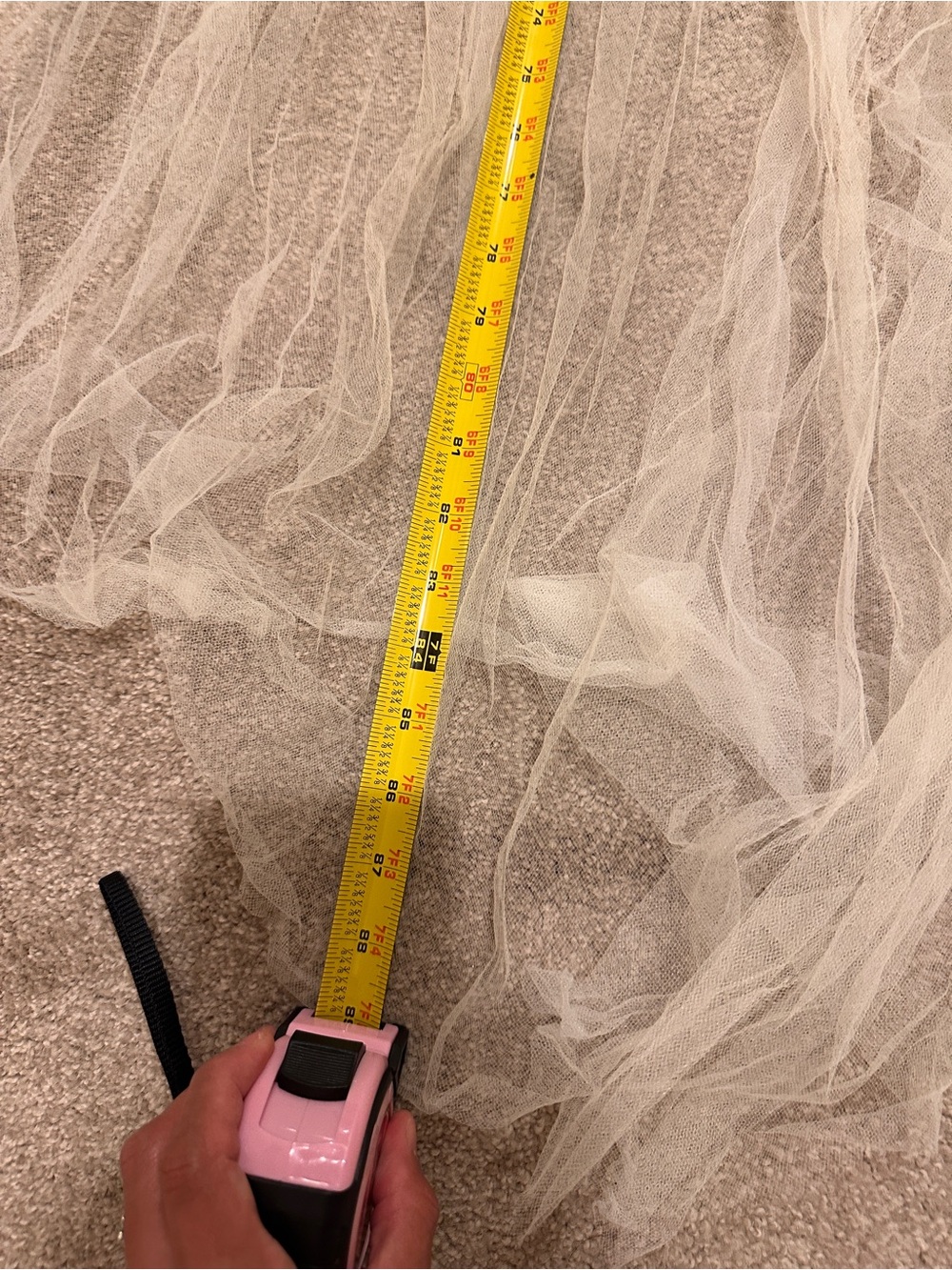 Ivory Vintage Bridal Maxi Skirt with Tulle Veil - Picture 7 of 13